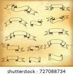 vintage ribbons. vector old... | Shutterstock .eps vector #727088734