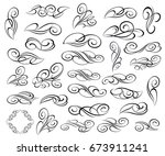 set of decorative elements.... | Shutterstock .eps vector #673911241