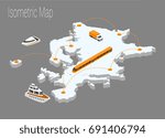 map europe isometric concept.... | Shutterstock .eps vector #691406794