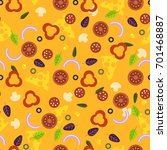 pizza pattern. seamless pattern ... | Shutterstock .eps vector #701468887