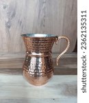 Small photo of Hand made copper cup copper bowl and copper pot. Copper materials for kitchen
