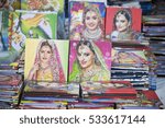 Small photo of Pushkar / India 22 November 2015 Indian Hindi film Actress Katrina Kaif, and sonakshi sinha ,on photo album cover at Pushkar Market in Camel Fair Rajasthan India
