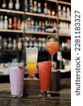 Small photo of Beverages in a bar: a list of alcoholic and non-alcoholic beverages that the establishment offers, categorized by type or main ingredient.