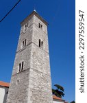 Small photo of Bell tower of the parish church of St. Anselm, Zupna Crkva Sv. Anselma, Nin, Croatia, Europe