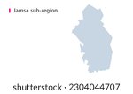 Jamsa sub-region map, In Finland 🇫🇮, White background. Perfect for Business concepts, backgrounds, backdrop, chart, label, sticker, banner, and wallpapers, Political Map