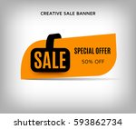 creative sale banner with... | Shutterstock .eps vector #593862734