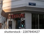 Small photo of Vienna, Austria. 10 April 2023 Restaurant I Terroni, Southern Italian restaurant. Westbahnstrase 23, 1070 Wien