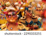 Small photo of ORURO, BOLIVIA: Dancers at Oruro Carnival in Bolivia. Religious, folkloric and cultural festival declared as a "Masterpiece of the Oral and Intangible Heritage of Humanity" (Unesco) in 2001.