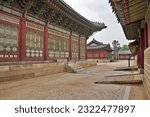   Beautiful eaves and pavilions in Gyeongbokgung Palace                             