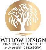 the willow tree nature icon logo vector illustration design.