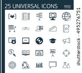 set of 25 universal icons on... | Shutterstock .eps vector #495276751