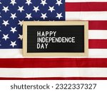 Happy 4th of July USA Indepence Day letter board with American flag background. Independence day. USA Independence day. Happy Independence day celebration.