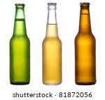 Different Bottles Of Beer On A...