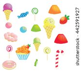 dessert cupcake donut ice cream ... | Shutterstock .eps vector #442591927