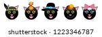 emoticons set of graphic   cats.... | Shutterstock .eps vector #1223346787