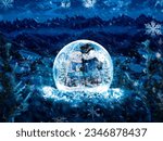 snow man in a glass ball