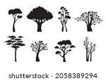 trees silhouette on white... | Shutterstock .eps vector #2058389294