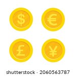 set of gold coins with 4 major... | Shutterstock .eps vector #2060563787