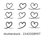 heart line doodle banner.... | Shutterstock .eps vector #2142328957