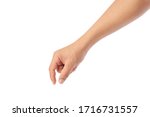hand pick some like object isolated on a white background, with clipping path, manicured hand, concept the selection, pick up things
