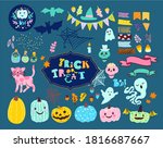 set of halloween illustrations... | Shutterstock .eps vector #1816687667