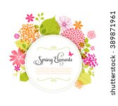 spring floral frame | Shutterstock .eps vector #389871961