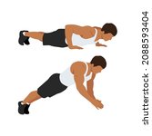 dynamic clap push ups exercise. ... | Shutterstock .eps vector #2088593404