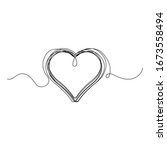 continuous thin line heart... | Shutterstock .eps vector #1673558494