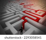 Small photo of Businessman find the exit of a maze