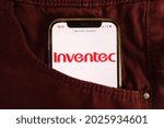 Small photo of KONSKIE, POLAND - August 04, 2021: Inventec Corporation logo displayed on mobile phone