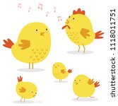 set of cute chicken family | Shutterstock .eps vector #1118011751
