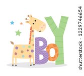 cute giraffe with text boy ... | Shutterstock .eps vector #1229746654