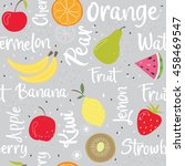 seamless fruit pattern with... | Shutterstock .eps vector #458469547