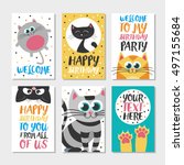 Set Of 6 Cute Creative Cards...