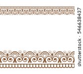 mehndi henna line lace seamless ... | Shutterstock . vector #546638437