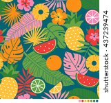 tropical summer concept... | Shutterstock .eps vector #437239474