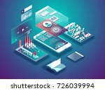 isometric mobile phone. smart... | Shutterstock .eps vector #726039994