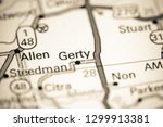 Small photo of Gerty. Oklahoma. USA on a map