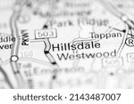 Small photo of Hillsdale. New Jersey. USA on a geography map