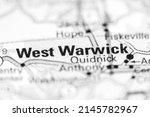 West Warwick. Rhode Island. USA on a geography map
