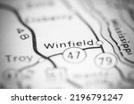 Winfield. Missouri. USA on a geography map.