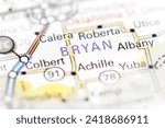 Small photo of Bryan. Texas. USA on a map