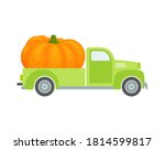 the pickup is carrying a large... | Shutterstock .eps vector #1814599817