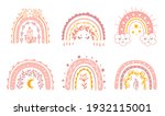 cute rainbow set for baby girl. ... | Shutterstock .eps vector #1932115001