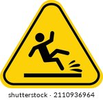 slip danger icon on white...