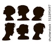 vector silhouettes of girls... | Shutterstock .eps vector #513395497