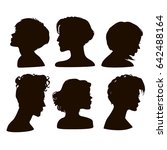 silhouettes of girls short... | Shutterstock . vector #642488164