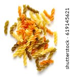 Colored Pasta Isolated On White ...