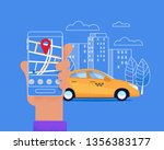 city taxi mobile service.... | Shutterstock .eps vector #1356383177
