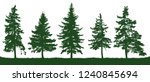 forest fir trees silhouette.... | Shutterstock .eps vector #1240845694